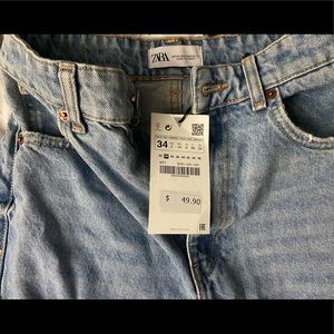 Zara Ripped Straight Jeans